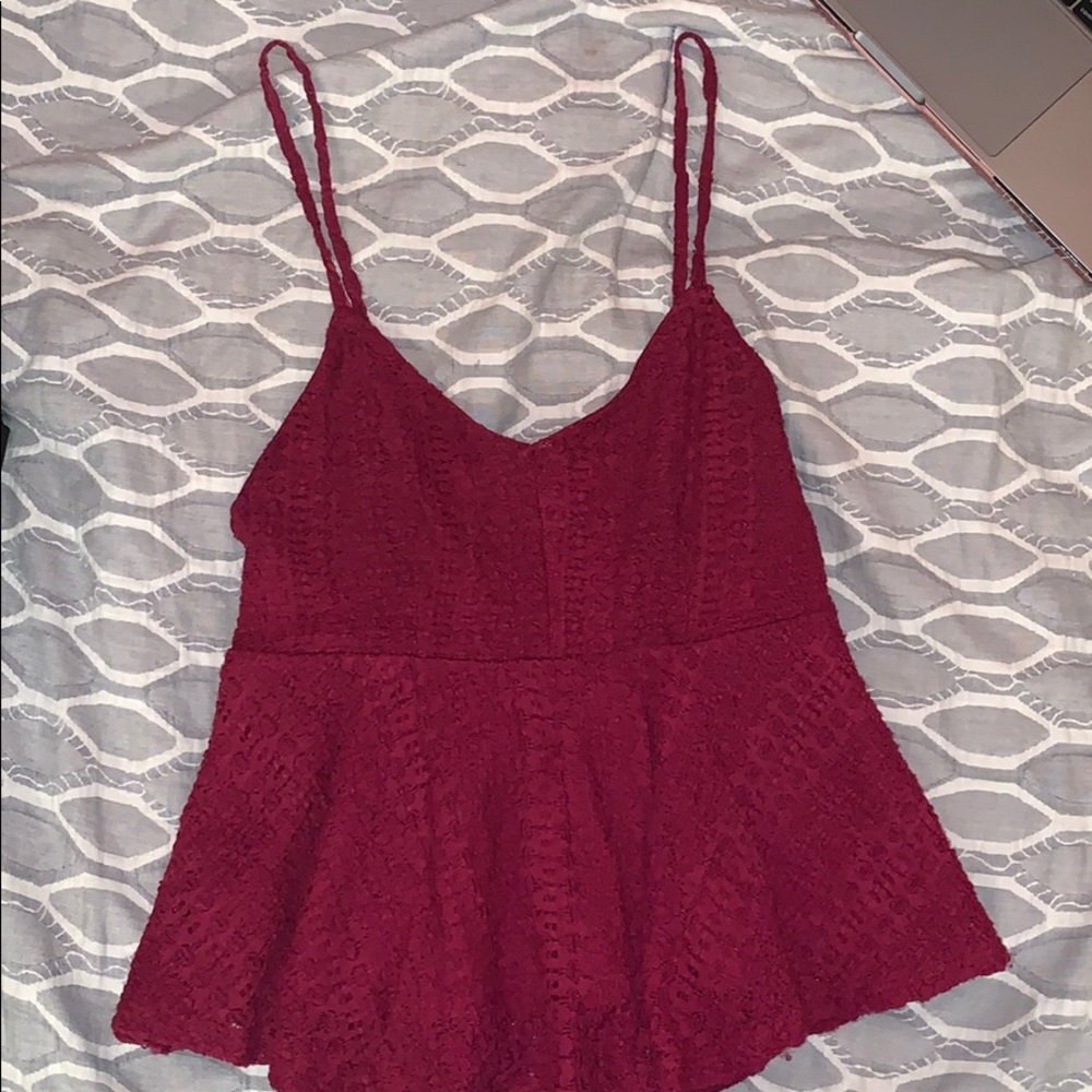 Garage Maroon Patterned Tank🌹